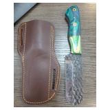 Custom Knife with Decorative Handle and Sheath