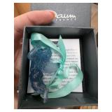 Daum France Blue Angelot Musician Ornament