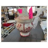 Italian Ceramic Pitcher with Hand-Painted Decorati