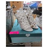 Silver Strappy High Heel Sandals by Betsey Johnson