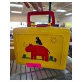 Vintage Yellow Plastic Lunchbox with Thermos
