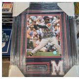 Framed Hank Aaron Autographed Photo Display