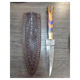 Damascus Steel Knife with Custom Handle