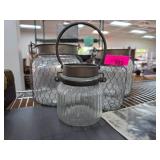 Glass Jars with Metal Lids and Handles