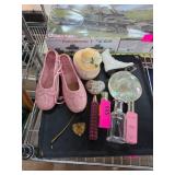 Items Including Figurines and Glass Bottles