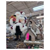 Santa Figurine with Nutcracker and Winter House