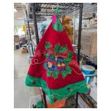 Red and Green Embellished Holiday Tree Skirt