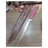 Damascus Steel Knife with Sheath