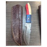 Damascus Steel Knife with Texas Flag Handle
