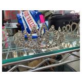 Crystal Rhinestone Tiara with Intricate Design
