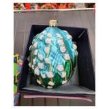 Radko Glass Ornament With Floral Design