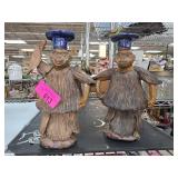 Chinese Mud Monkey Candle Holders
