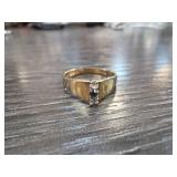 10k Gold-Filled Ring with Stones, Size 7