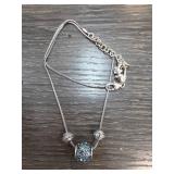Brighton Silver-Tone Necklace With Blue Accents