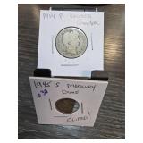 1914 Barber Quarter and 1945 Mercury Dime