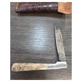 Custom Folding Knife With Damascus Blade