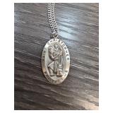 Saint Christopher Oval Pendant Necklace