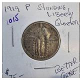 1919 P Standing Liberty Quarter Coin