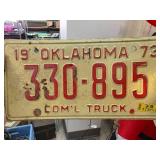 Oklahoma 1973 Commercial Truck License Plate
