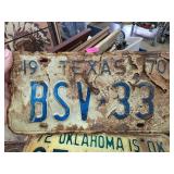 1970 Texas License Plate BSV-33