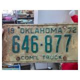 Vintage 1972 Oklahoma Commercial Truck Plate