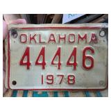 1978 Oklahoma License Plate