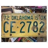 1972 Oklahoma License Plate CE-2782