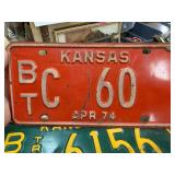 1974 Kansas License Plate BT C 60