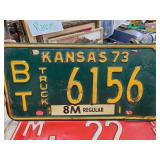 Vintage Kansas 1973 Truck License Plate