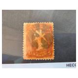 1861 US #65 Red Brown Stamp with Cancel