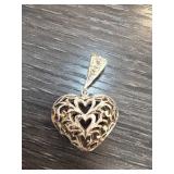 Sterling Silver Filigree Heart Pendant