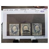 Three US 1881 Franklin Issue Stamps