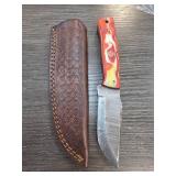 Handcrafted Damascus Steel Knife With Sheath
