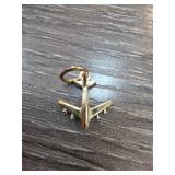 Sterling Silver Airplane Keychain Charm