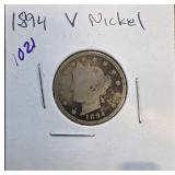 1894 Liberty Head V Nickel Coin
