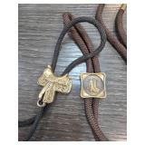 Western-Themed Bolo Tie Set With Gold-Tone Accents
