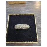 Sterling Silver Ring with Yellow Stones