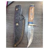 Handcrafted Knife With Tooled Leather Sheath