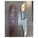 Custom Damascus Steel Knife with Sheath