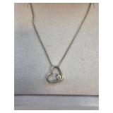 Sterling Silver Hearts on Fire Pendant Necklace