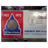 1952-1972 Numismatic News 20-Year Service Display