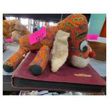 Vintage Fabric Dog Toy With Floral Patterns