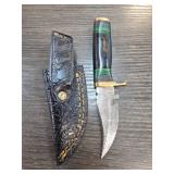 Custom Knife with Sheath and Decorative Handle