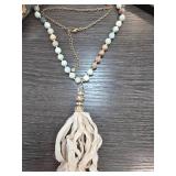 Beaded Necklace with Tassel Pendant