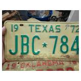Texas 1972 License Plate JBC-784