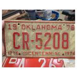 1976 Oklahoma Bicentennial License Plate