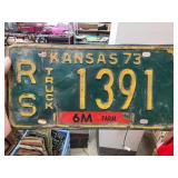 Kansas 1973 Farm Truck License Plate