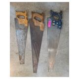 Three Vintage Hand Saws
