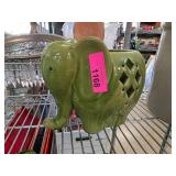 Green Ceramic Elephant Planter
