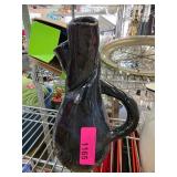 Dark Glazed Ceramic Art Pottery Pitcher
